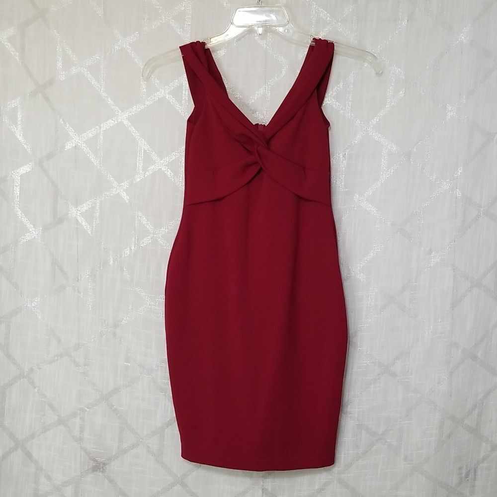 Nookie Cranberry Red Bodycon Cocktail Dress Size Medium Holiday Party